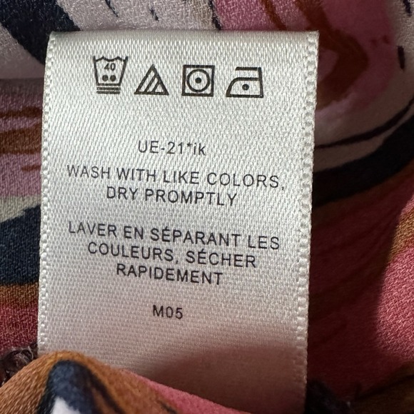 Van Heusen XL Shirt Top Pink Striped Flutter Short Sleeve Keyhole Scoop Neck - Picture 5 of 8